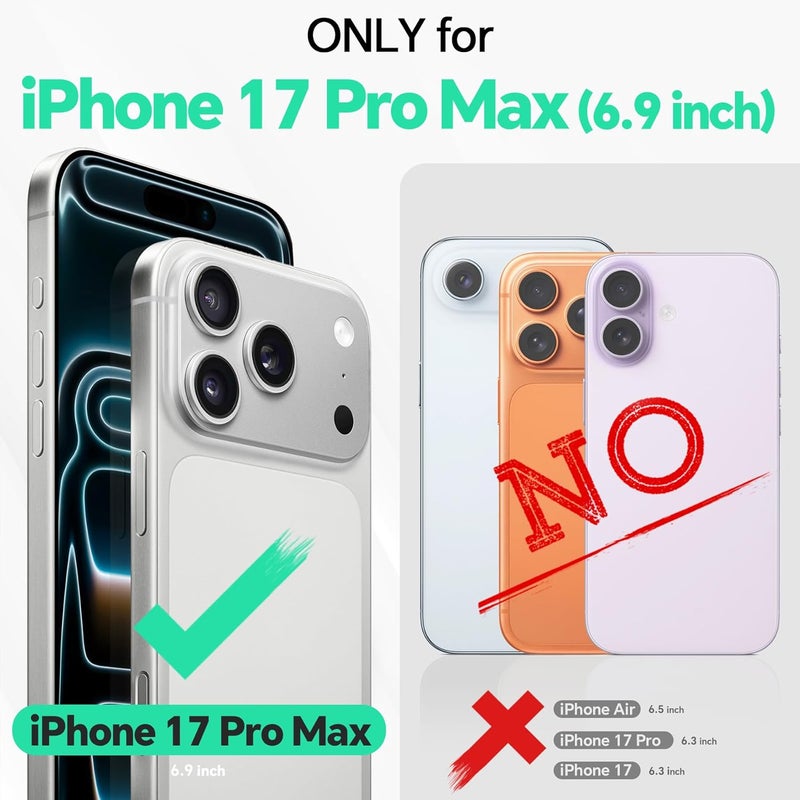 TUCCH Case Wallet for iPhone 17 Pro Max (6.9-Inch) 2025, 3 Card Slots | Kickstand | RFID Blocking | PU Leather | Protective Flip Folio Cover | TPU Shockproof Interior Shell | Deep Blue - Image 2